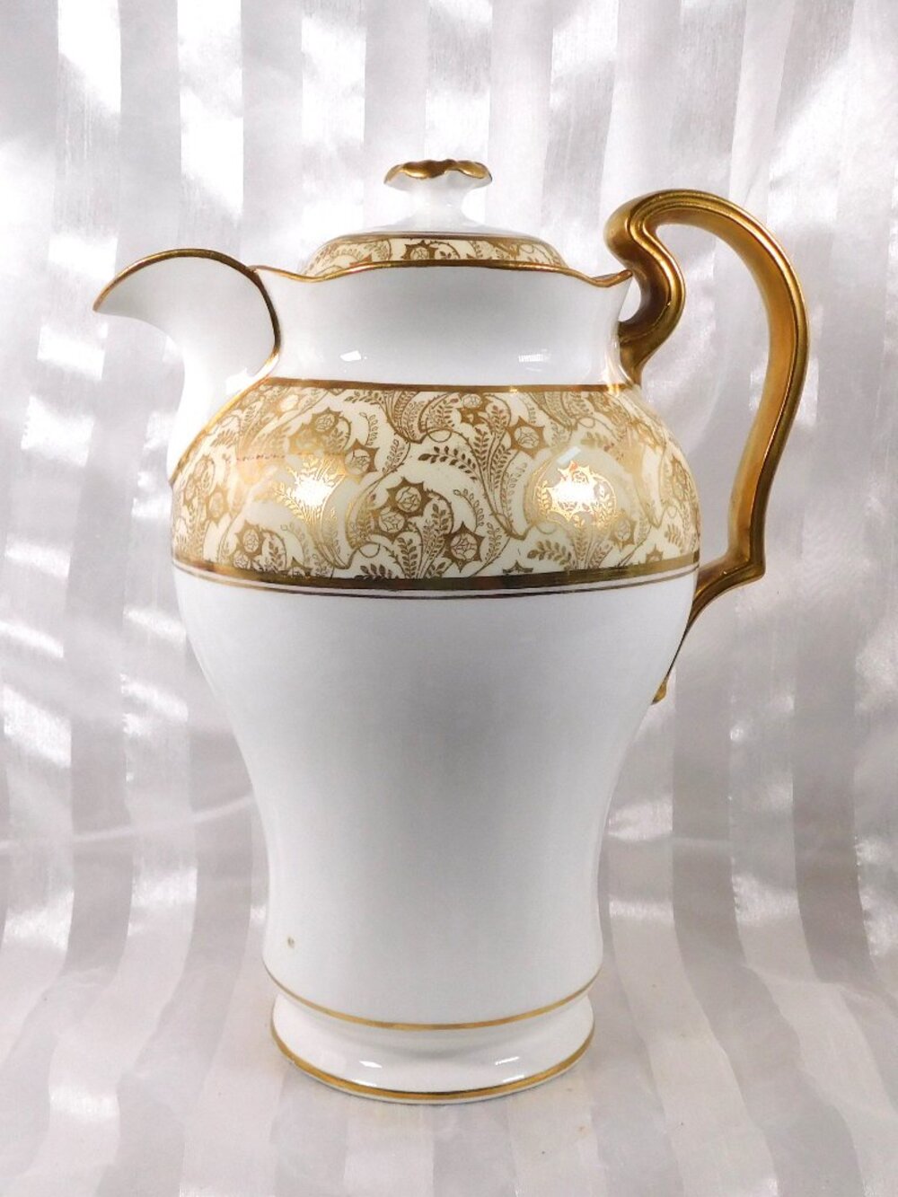 WA Adderly Coffee Pot in White with Gold Trim # 26430